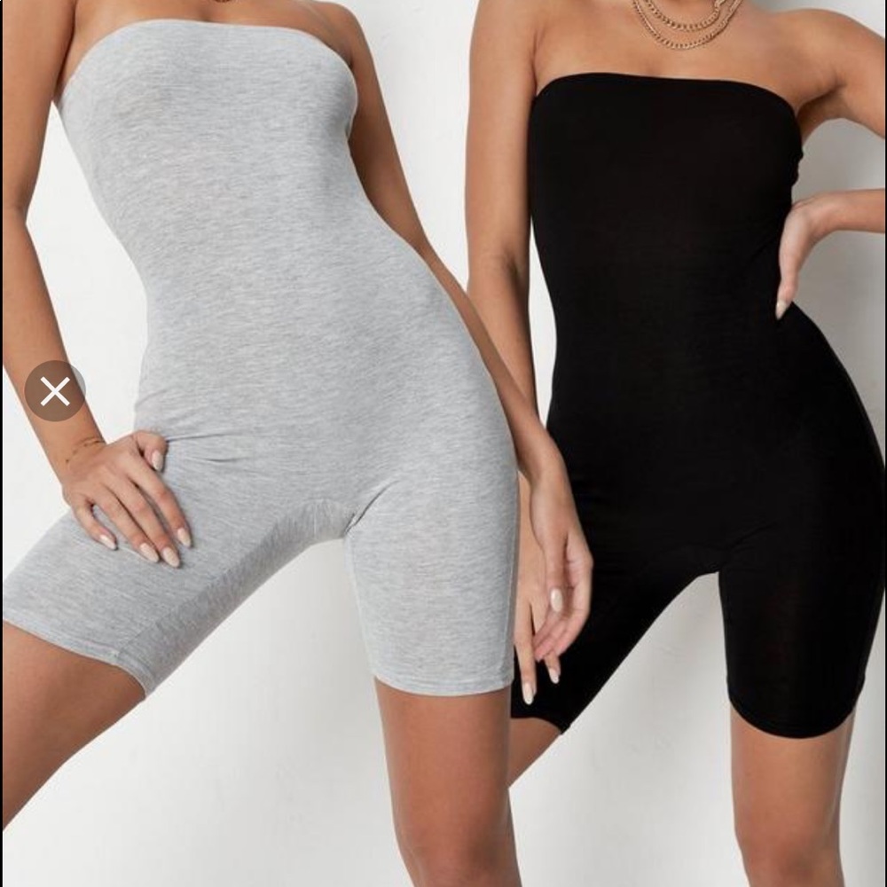 Gray and Black Bandeau Bikershort sets